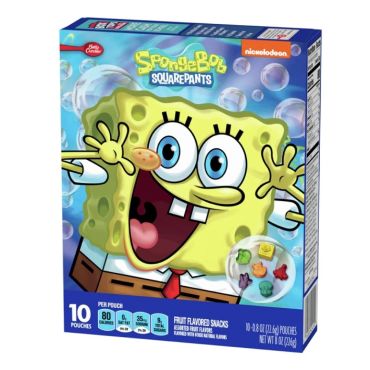 Betty Crocker Spongebob Fruit Snacks Assorted Fruit, 226 g